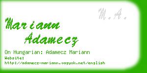 mariann adamecz business card